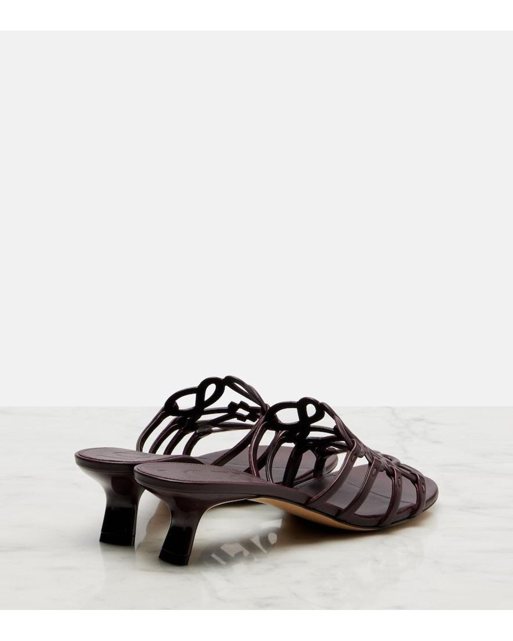 Loewe Red Petal Anagram 45 Leather Mules