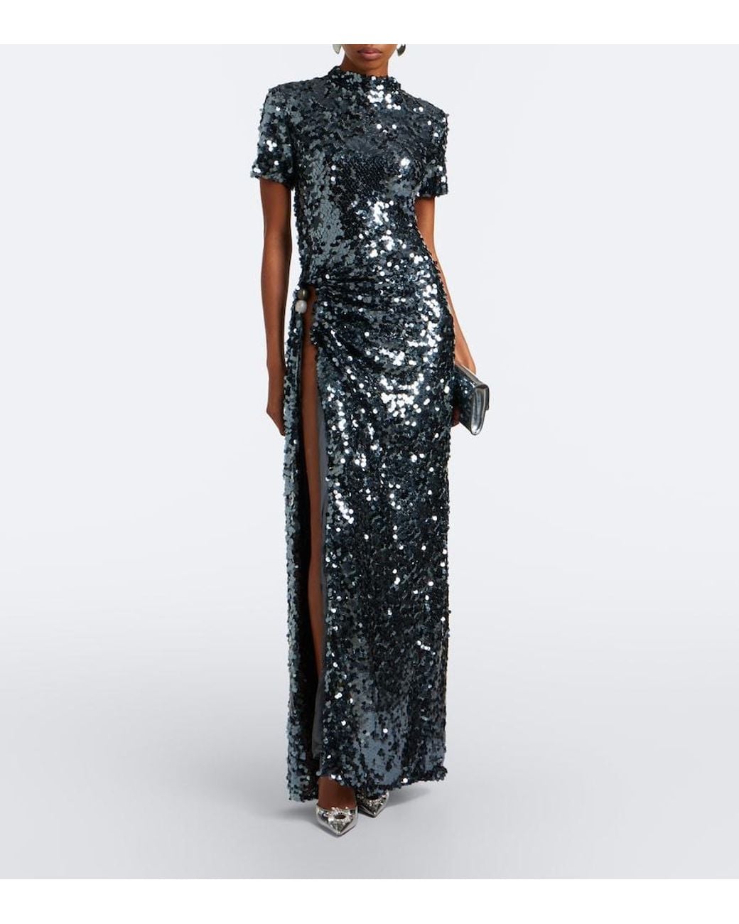 Christopher Esber Black Opaline Sequined Gown