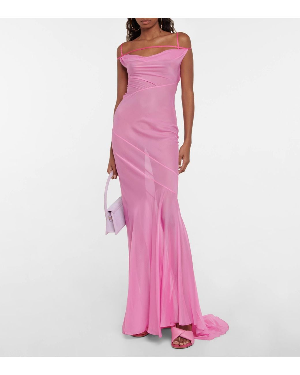 chinese dress ladies Jacquemus La Robe Draggiu Draped Maxi Dress – 02HIRE