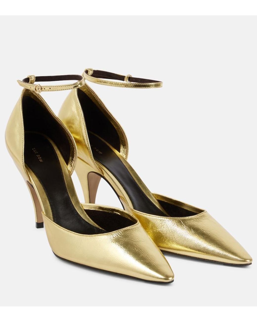 The Row Liisa Metallic Leather Pumps