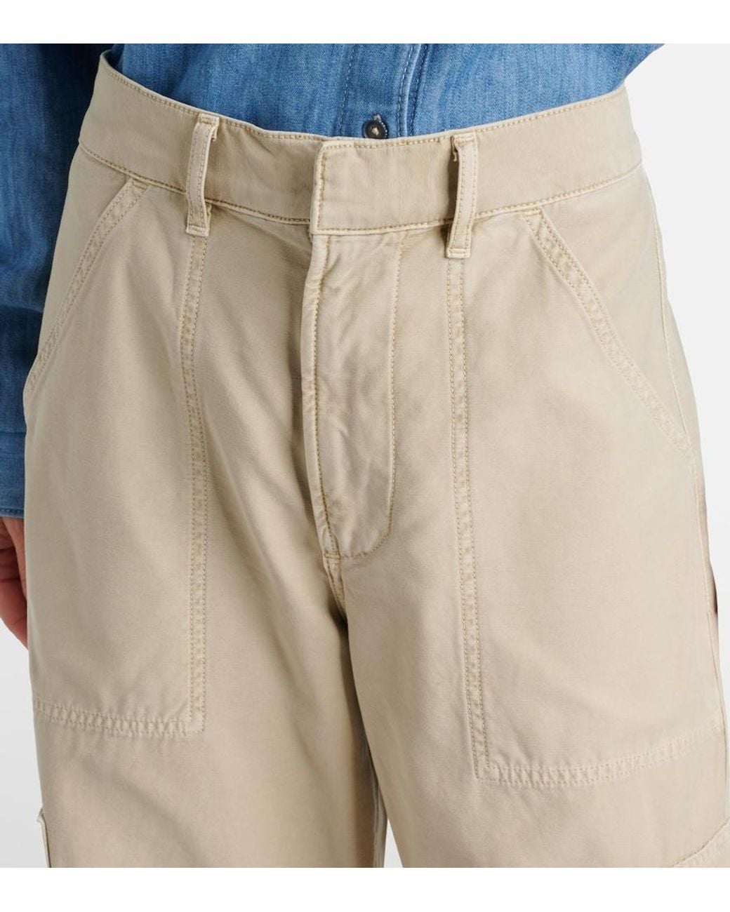 Citizens of Humanity Natural Marcelle Mid-Rise Cotton Twill Cargo Pants