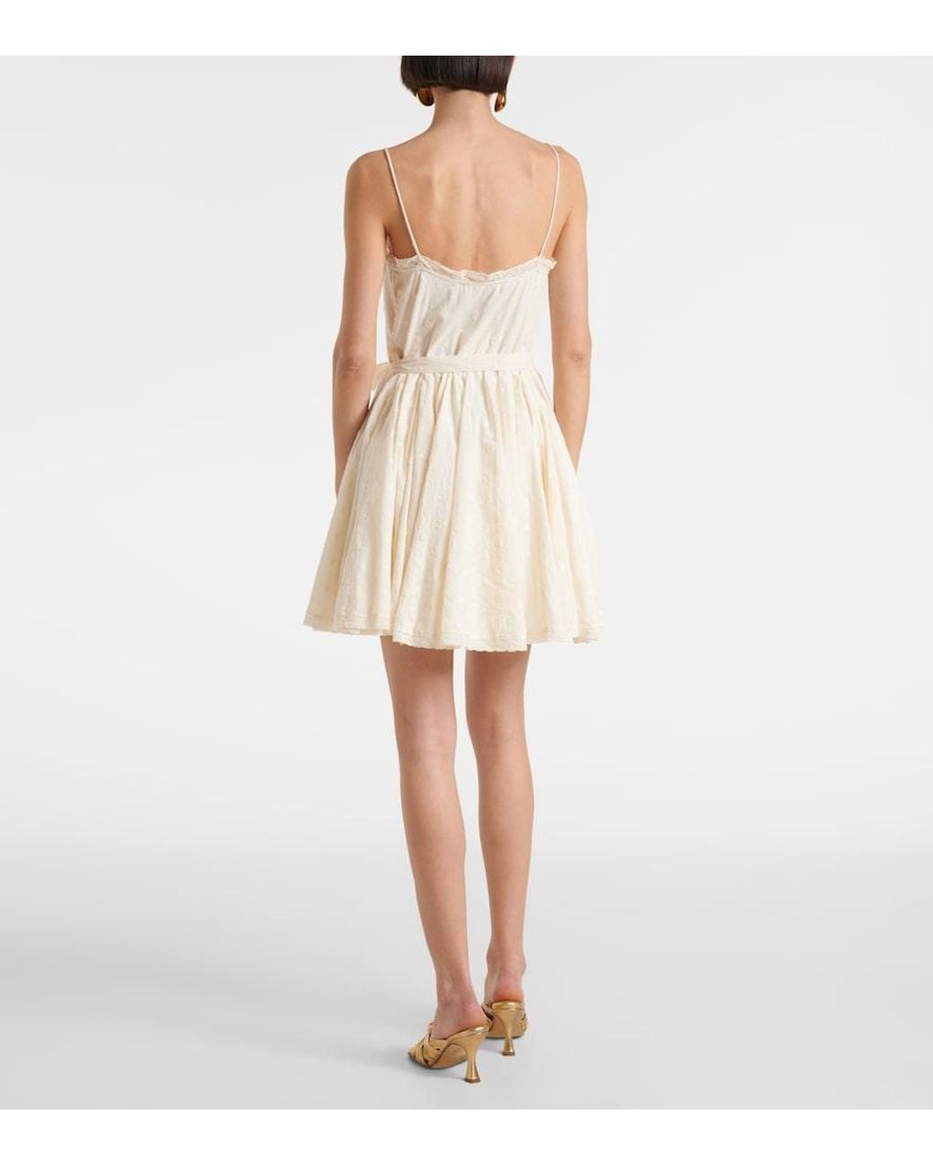 Ulla Johnson Natural Beatriz Cotton Dobby Minidress