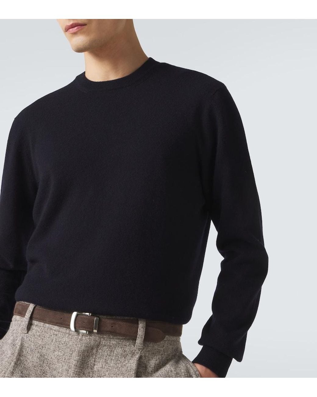 Agnona Blue Cashmere Sweater for men