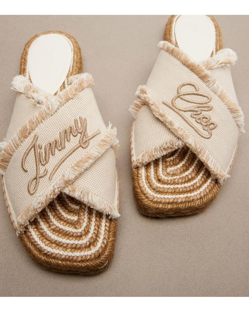 Jimmy Choo Natural Aciel Woven Espadrille Sandals
