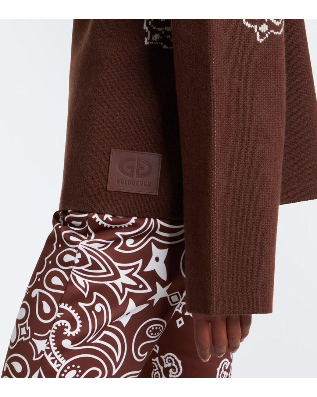 Goldbergh Brown Anshin Knitted Jacquard Sweater