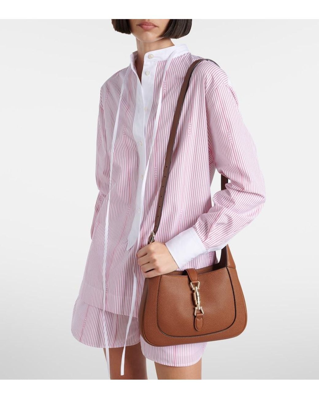 Gucci Brown Jackie 1961 Small Leather Shoulder Bag