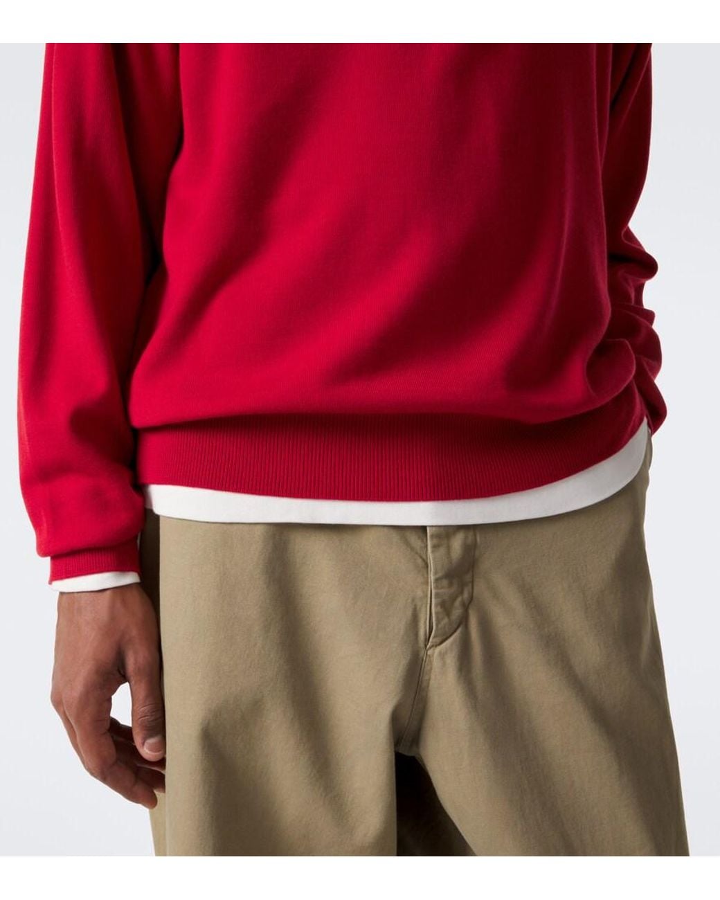 A.PRESSE Red Wool Polo Sweater for men