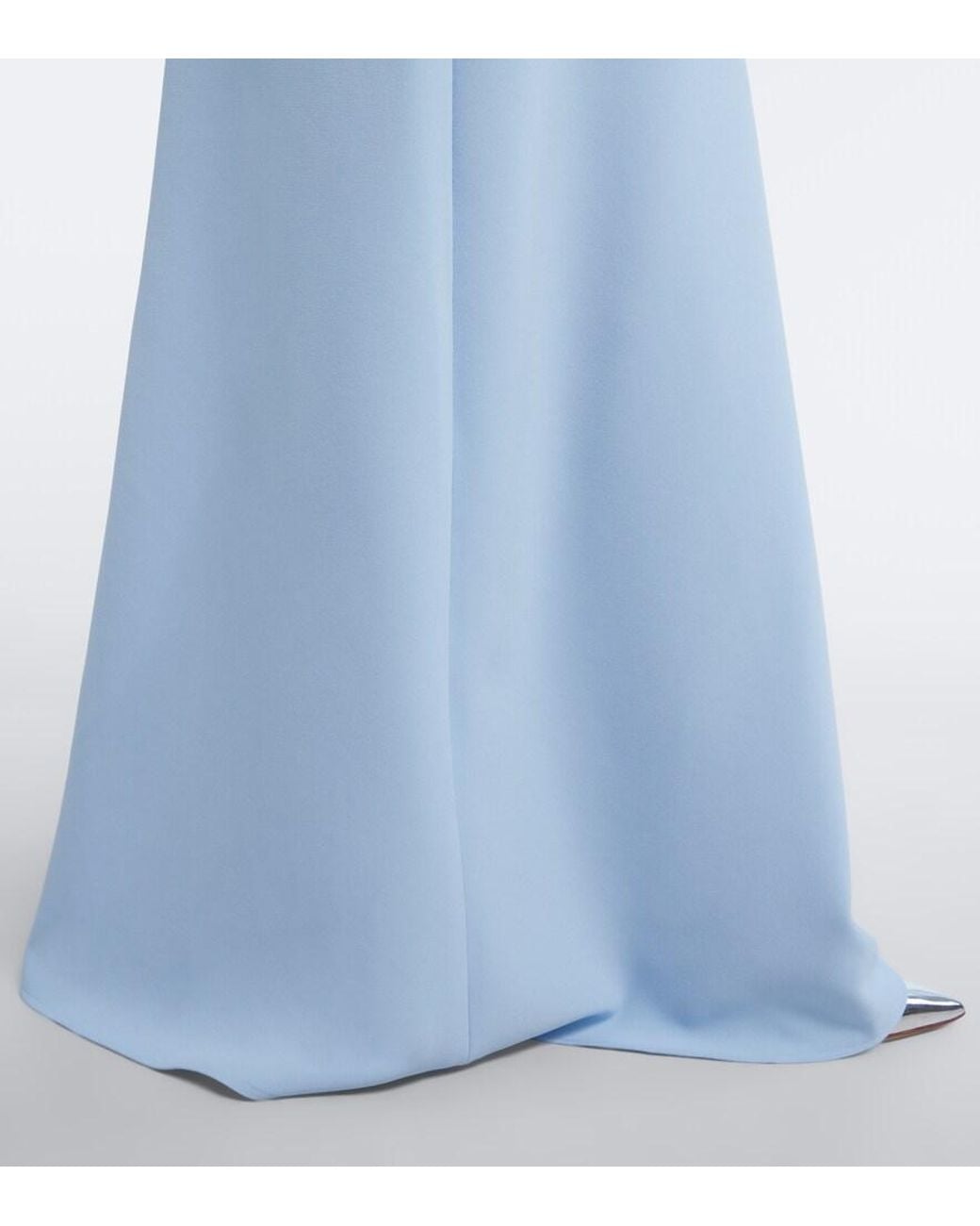 Safiyaa Blue Belisa Belted Ruffled Crepe Gown