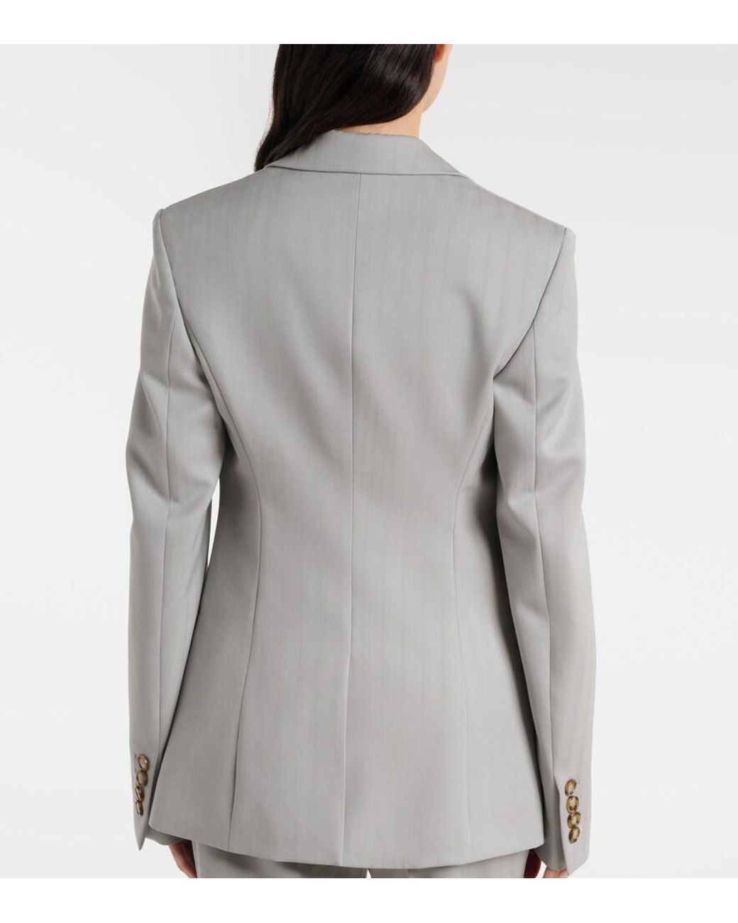 Stella McCartney Gray Striped Wool Blazer
