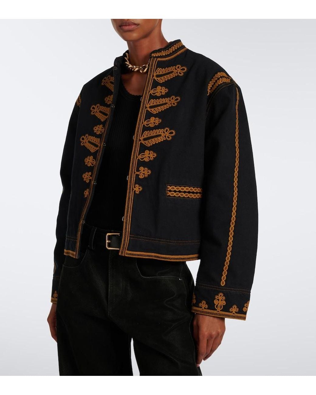 Isabel Marant Black Emalia Embroidered Jacket