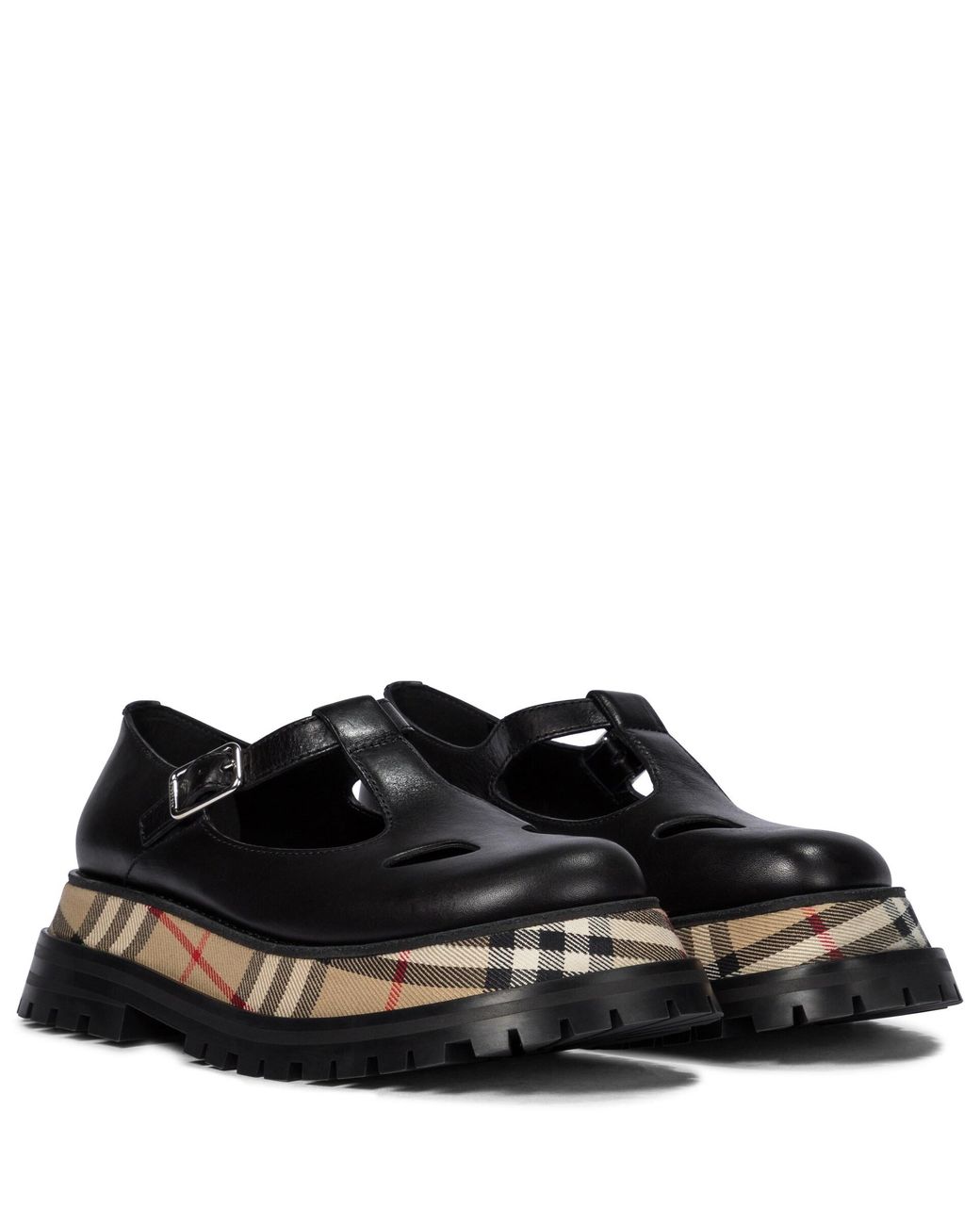 Burberry Aldwych Leather Mary Jane Loafers in Black Lyst
