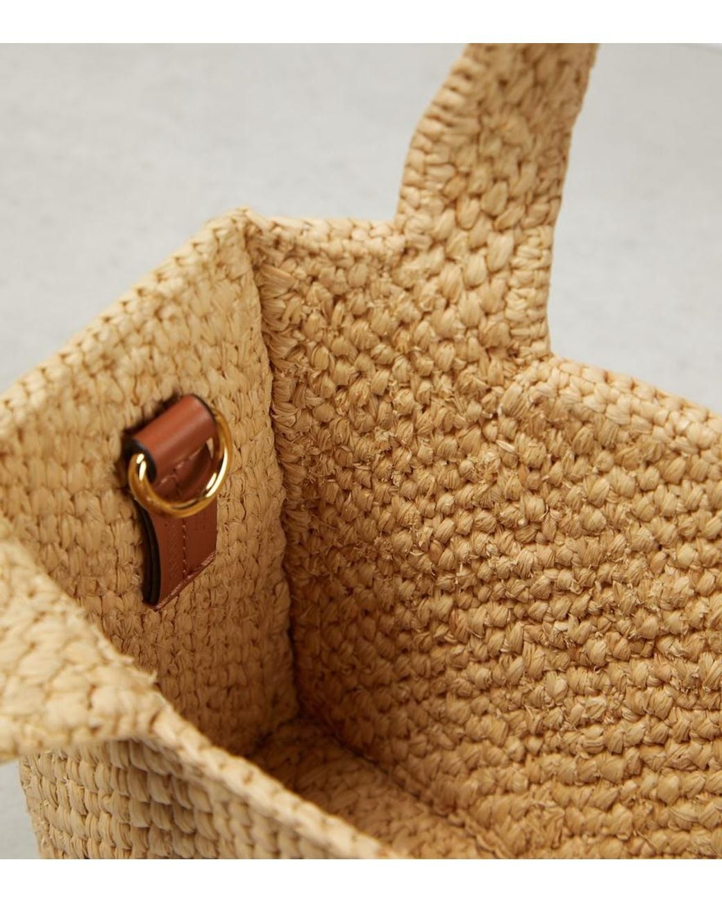 Loewe Metallic Paula's Ibiza Logo Raffia Top-Handle Bag