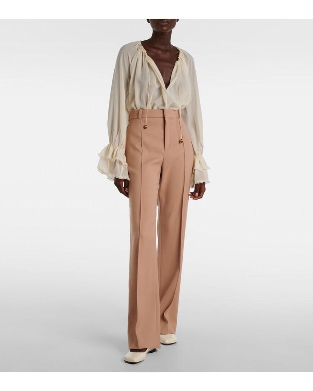 Chloé Natural Polly Leather Mary Jane Flats