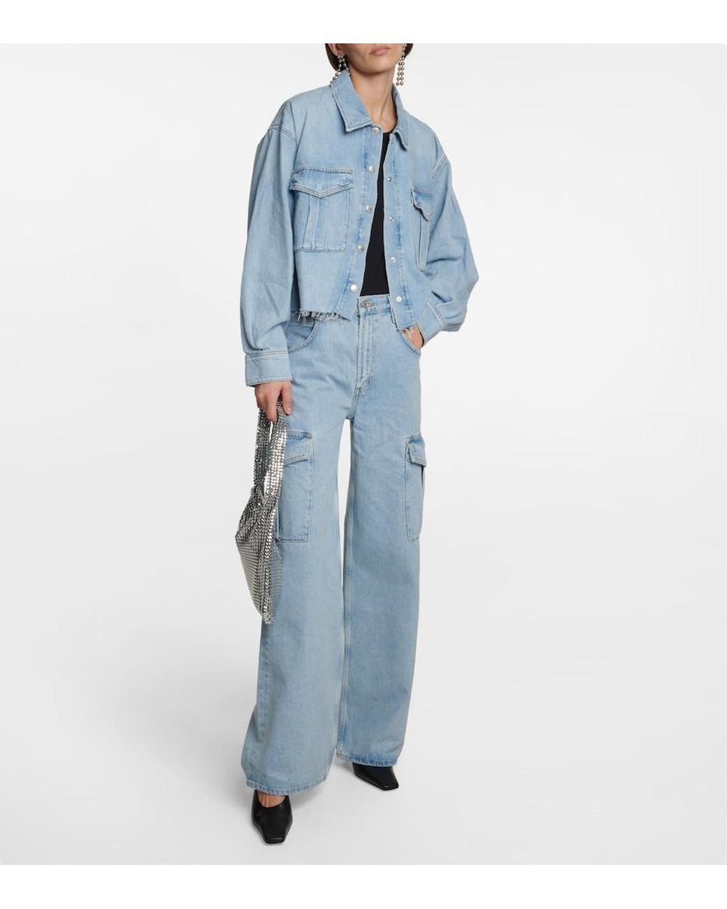 Agolde Blue Minka Denim Cargo Pants
