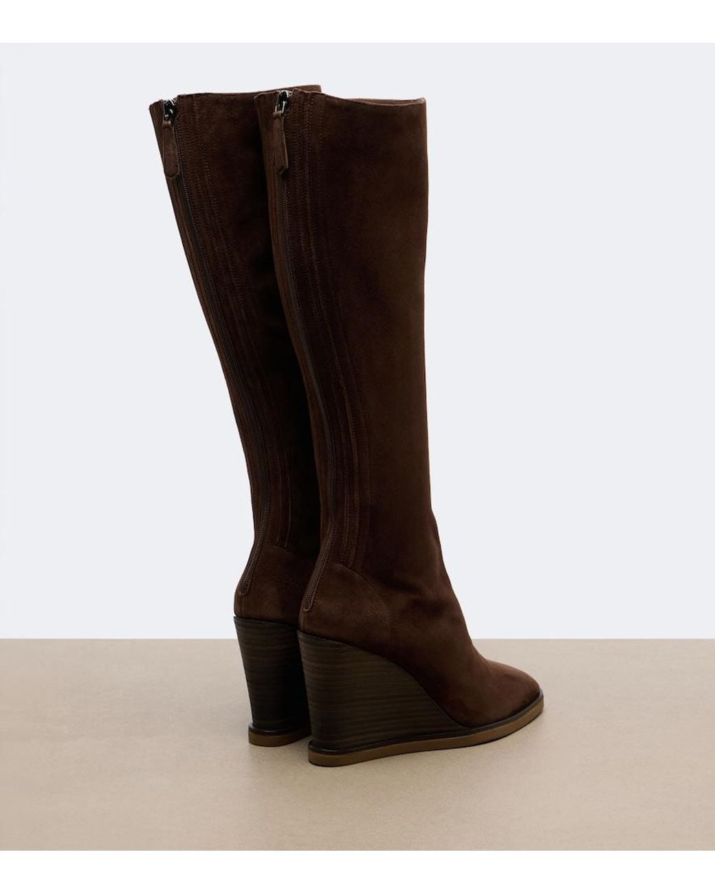 Aquazzura Brown Saint Honore Suede Knee-High Boots