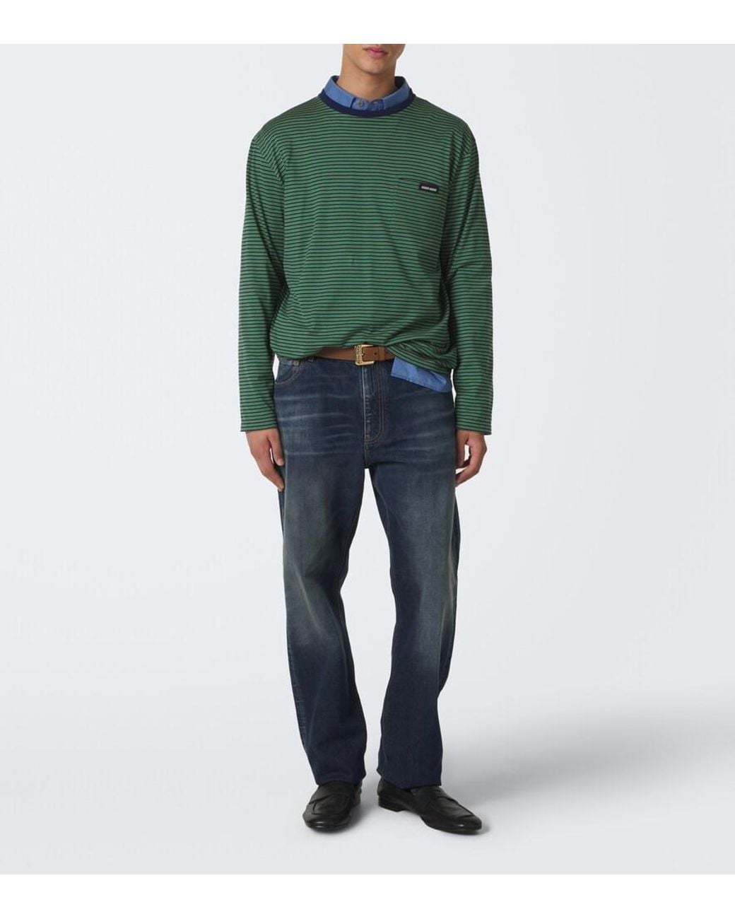 Miu Miu Blue Faded Straight Jeans for men