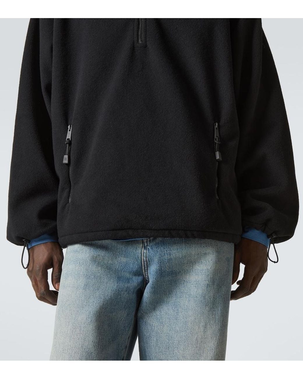 Miu Miu Black Fleece Half-Zip Sweater for men