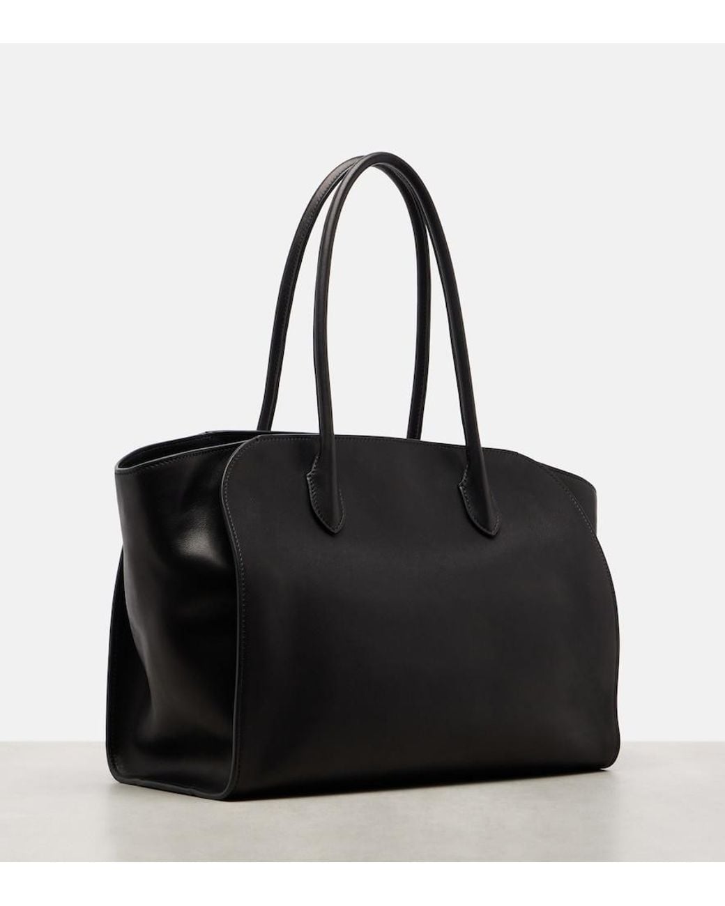 The Row Black Marlo 14 Leather Tote Bag