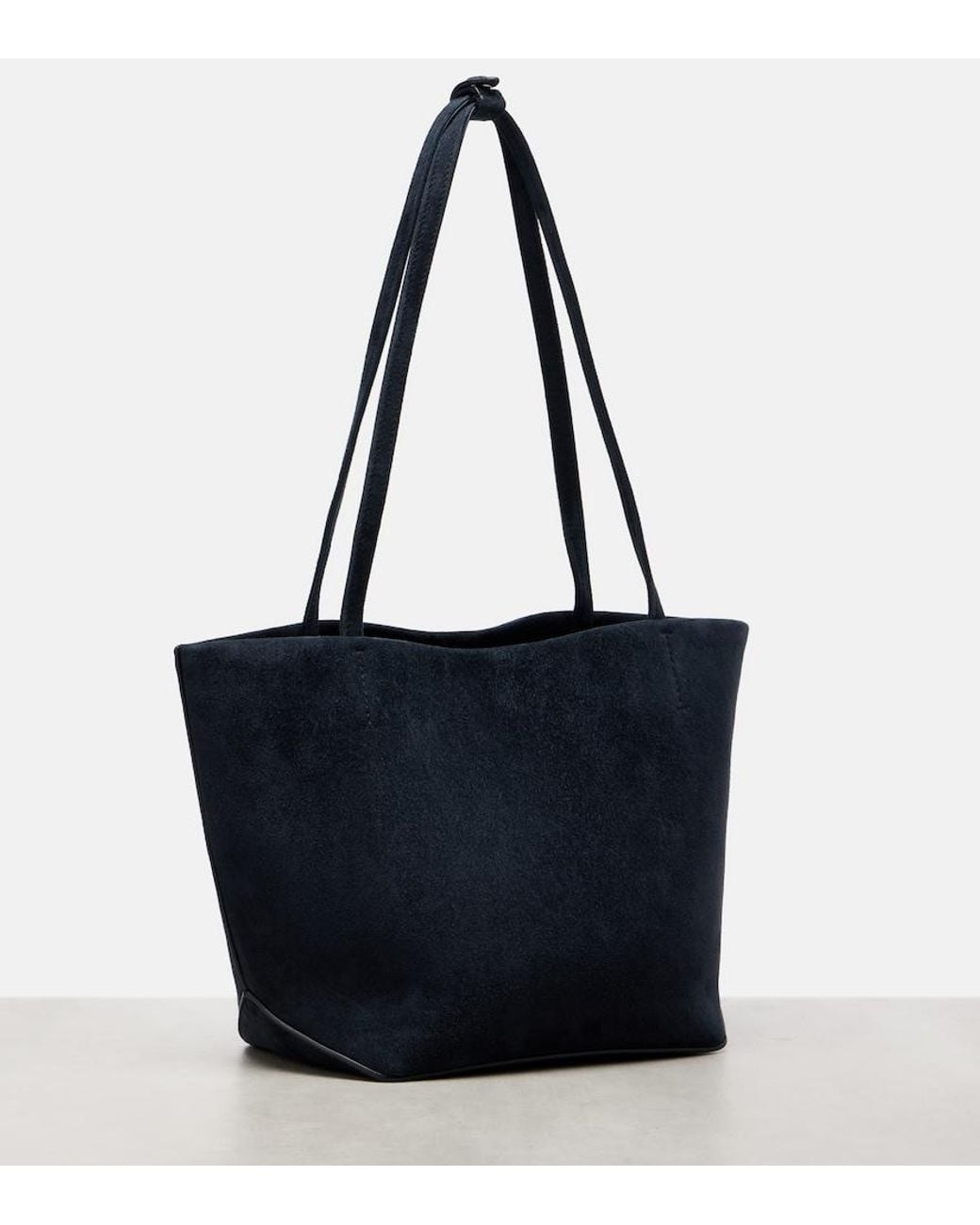 The Row Blue Park Edge Medium Suede Tote Bag