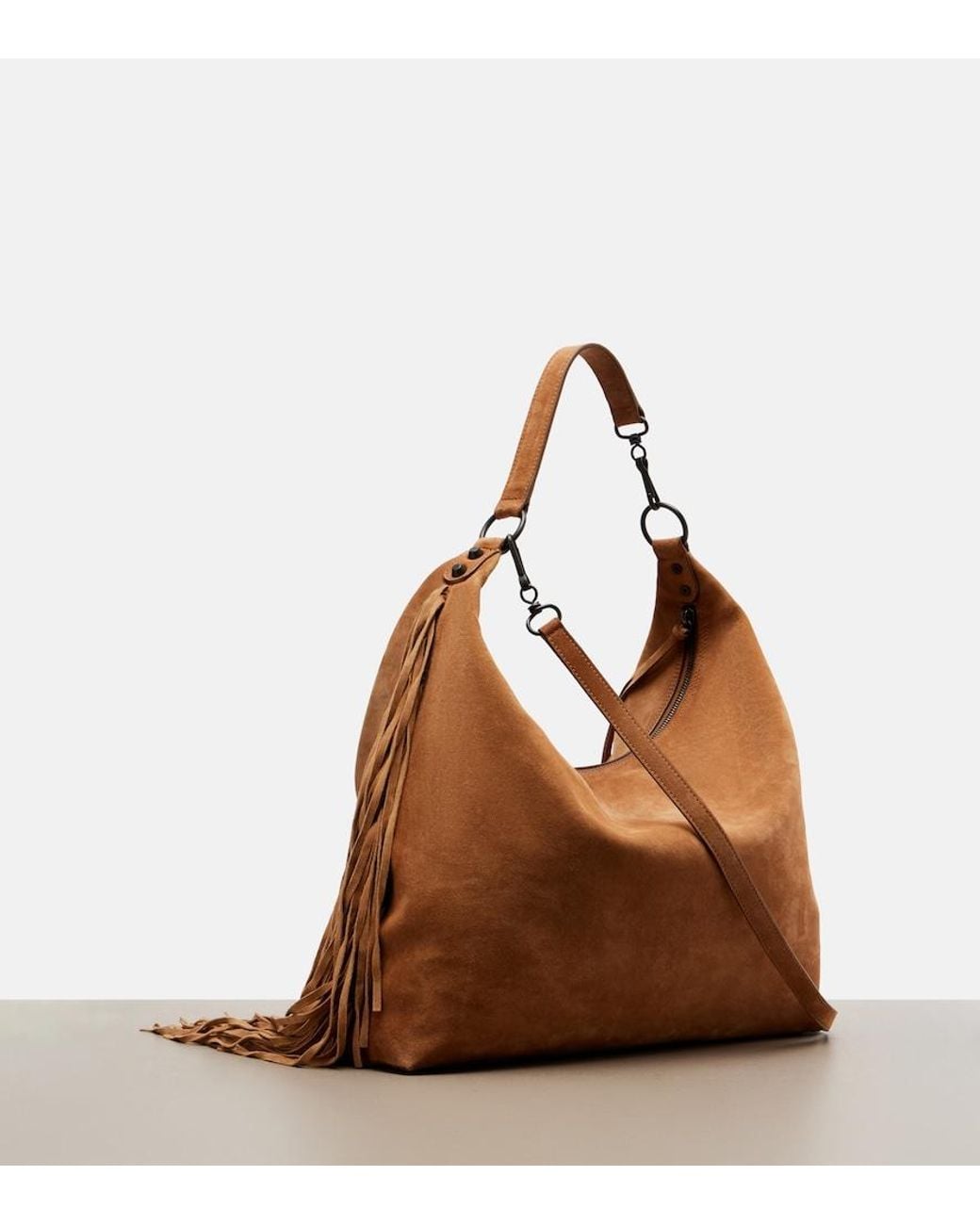 Balenciaga Brown Le City Medium Suede Shoulder Bag