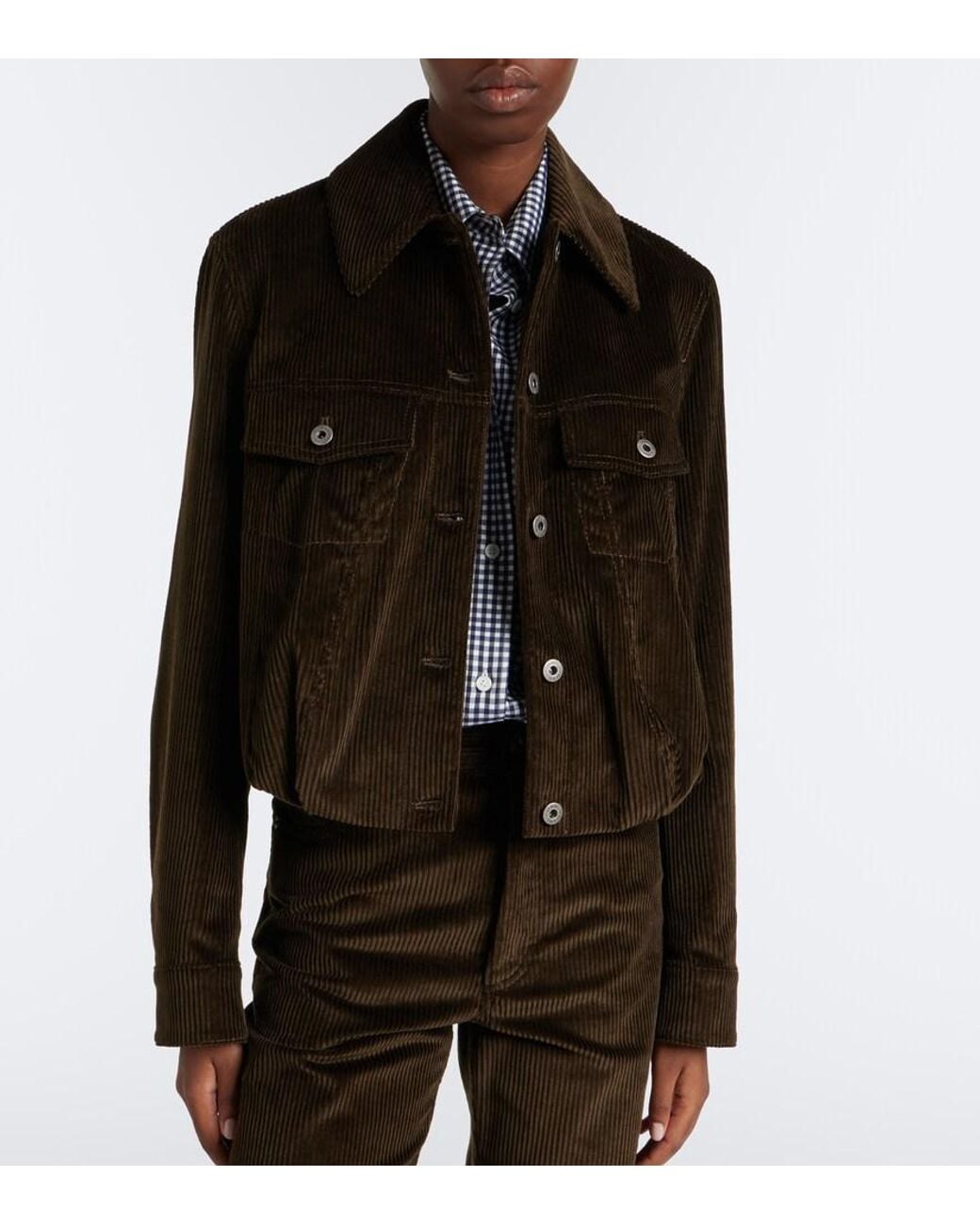 Chaqueta De Pana De Algodon Loewe de color Black