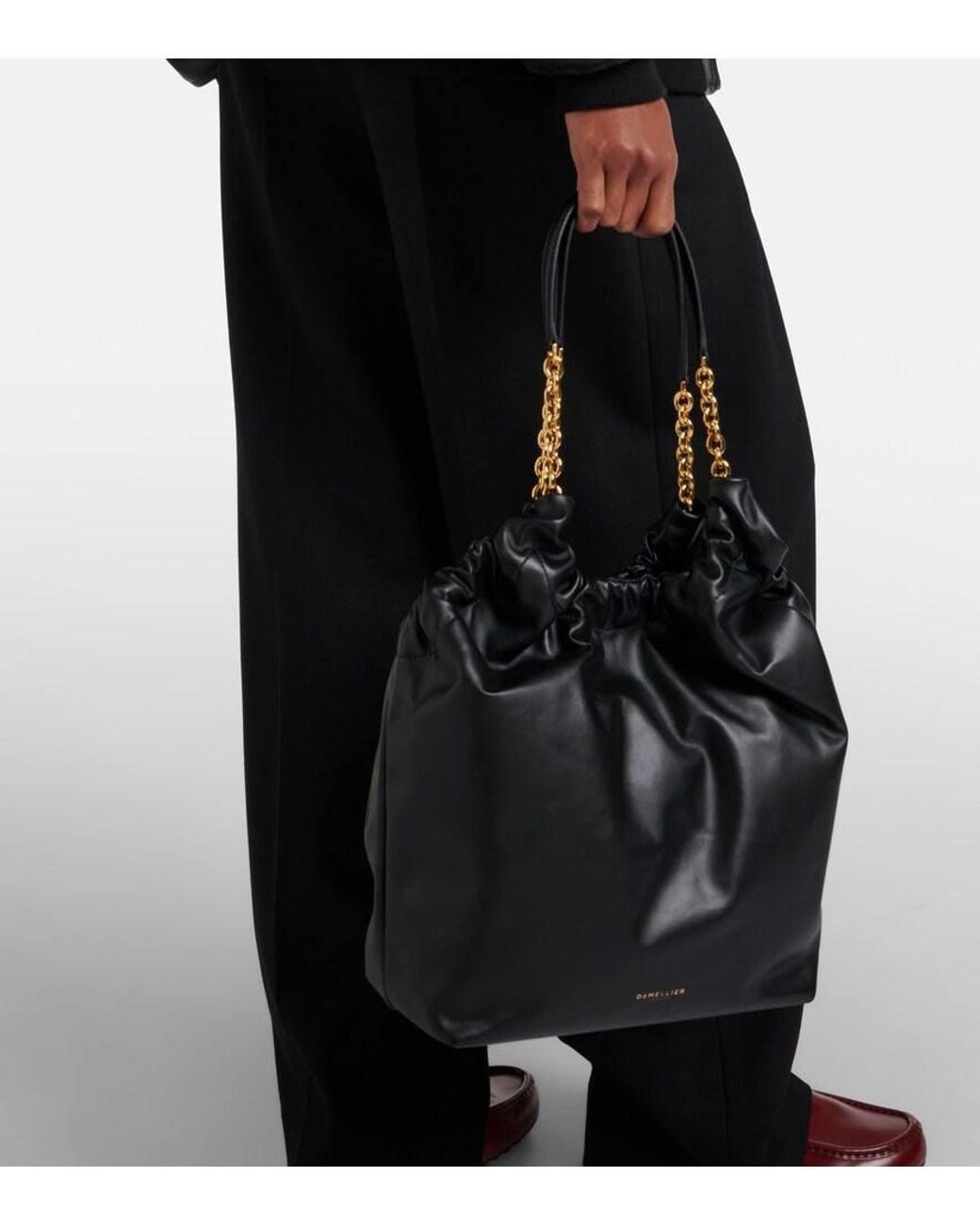 DeMellier Miami Leather Tote Bag in Black | Lyst