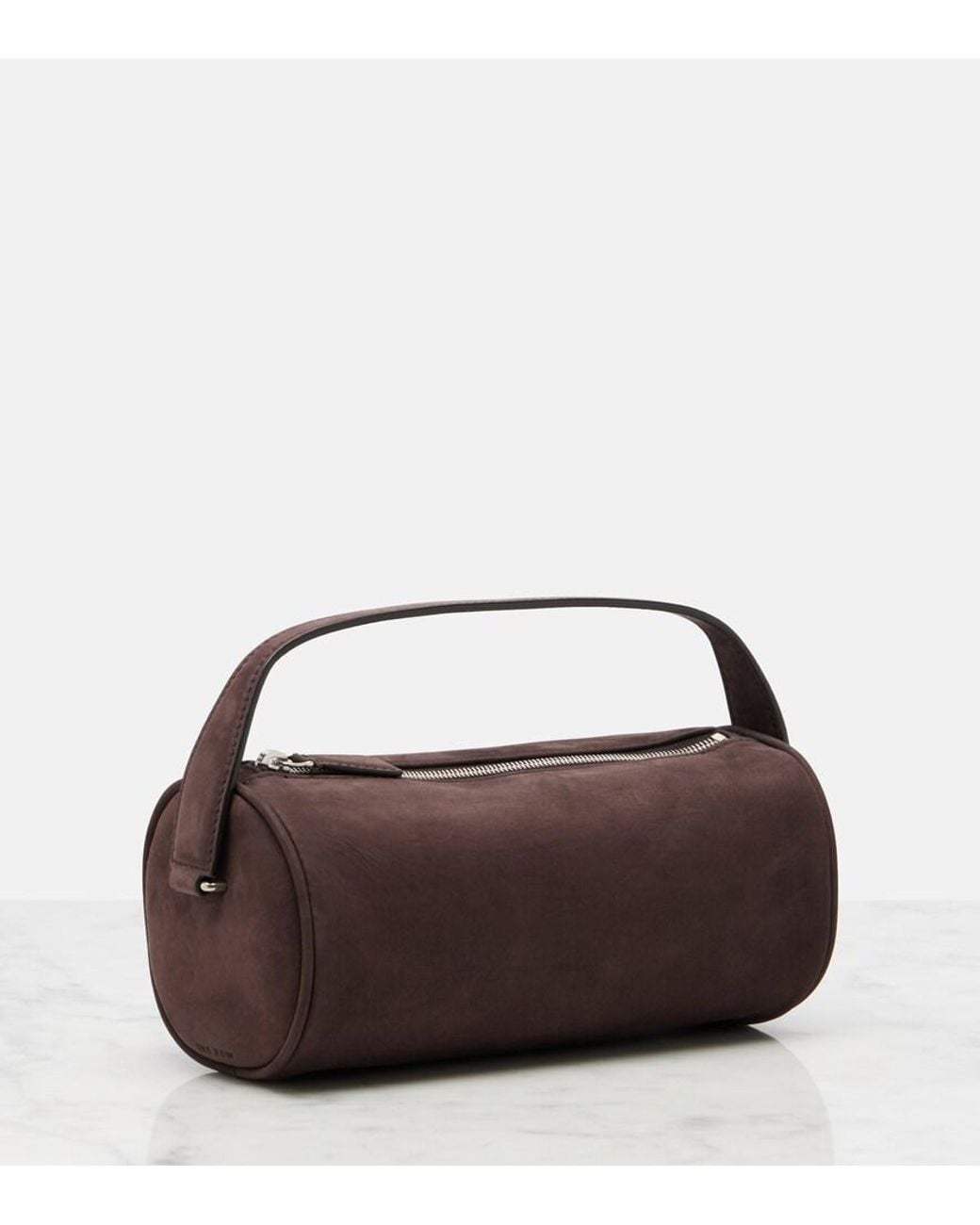 The Row Brown Tote Bag Round 90S Aus Veloursleder