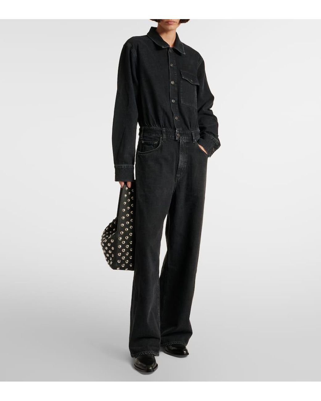 Agolde Black Jumpsuit Tane Aus Denim