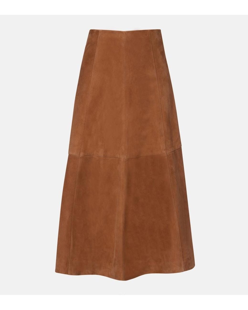 Jonathan Simkhai Brown Bonnie Suede Midi Skirt