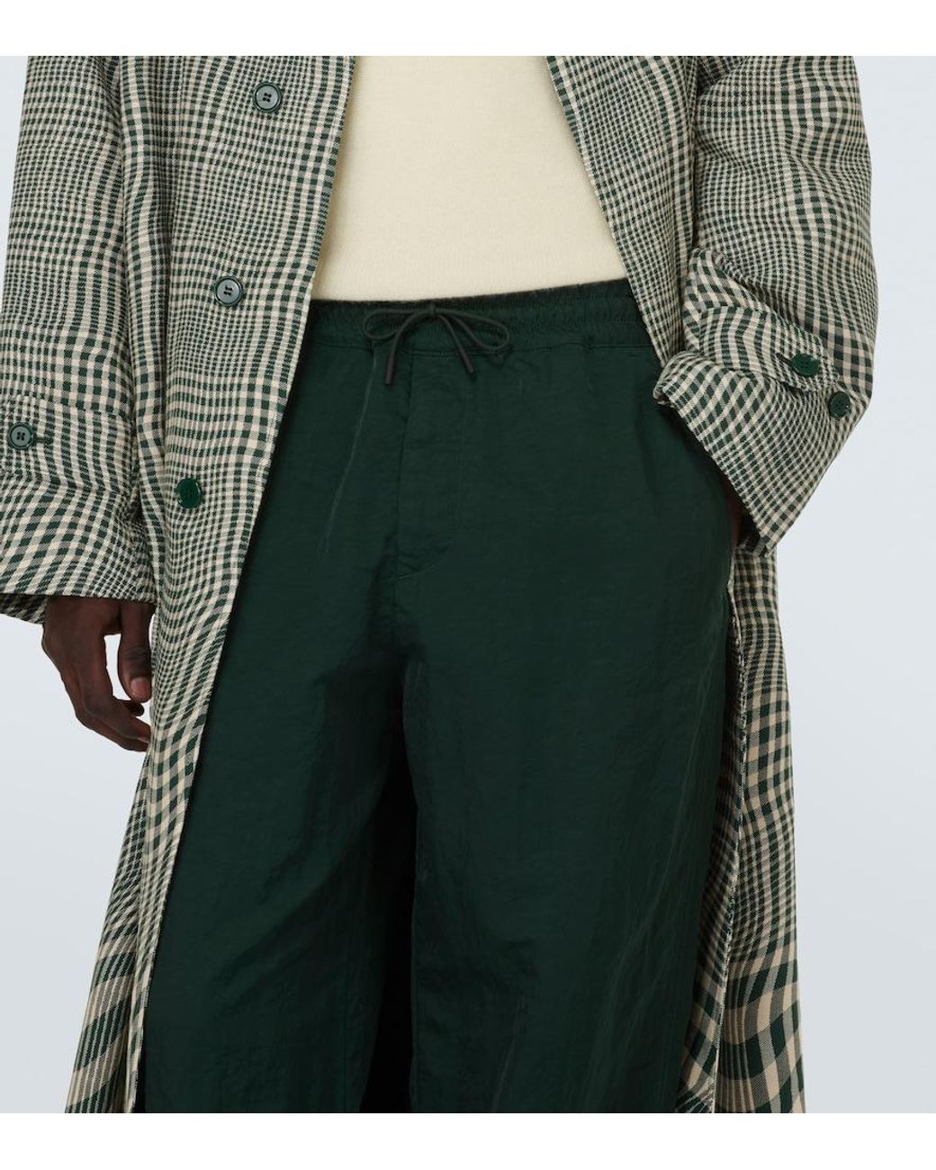 Burberry Green Technical Wide-Leg Pants for men