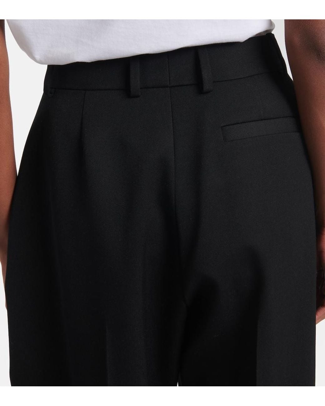 Givenchy Black Cocoon Wool Grain De Poudre Barrel-Leg Pants