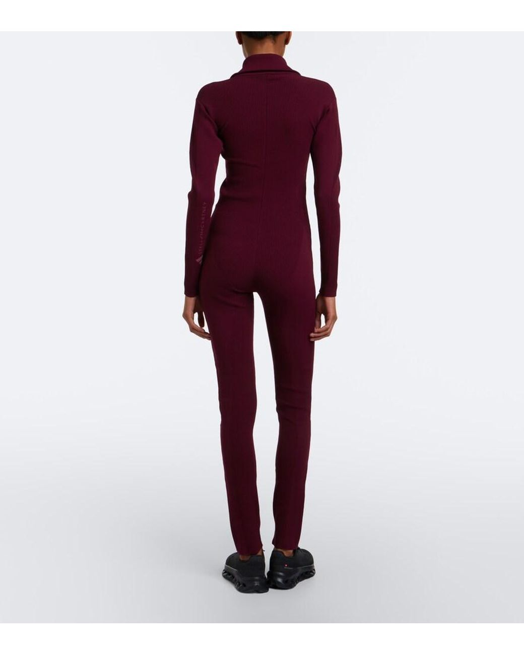 Adidas By Stella McCartney Purple Ribbed-Knit Catsuit
