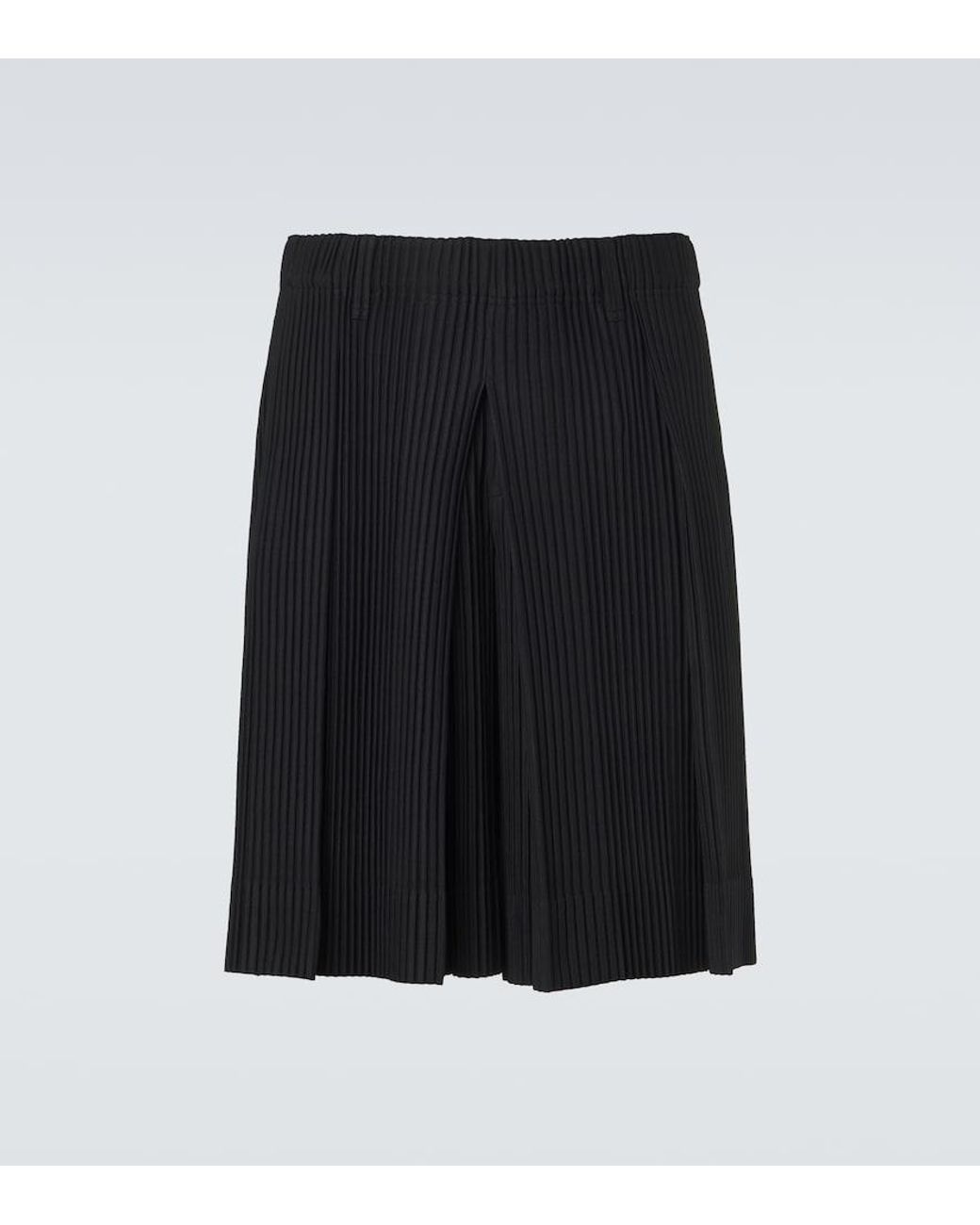 Homme Plissé Issey Miyake Black Tailored Pleats 2 Bermuda Shorts for men
