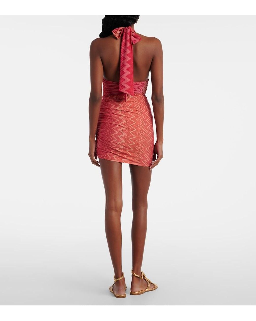 Missoni Red Zigzag Lame Miniskirt