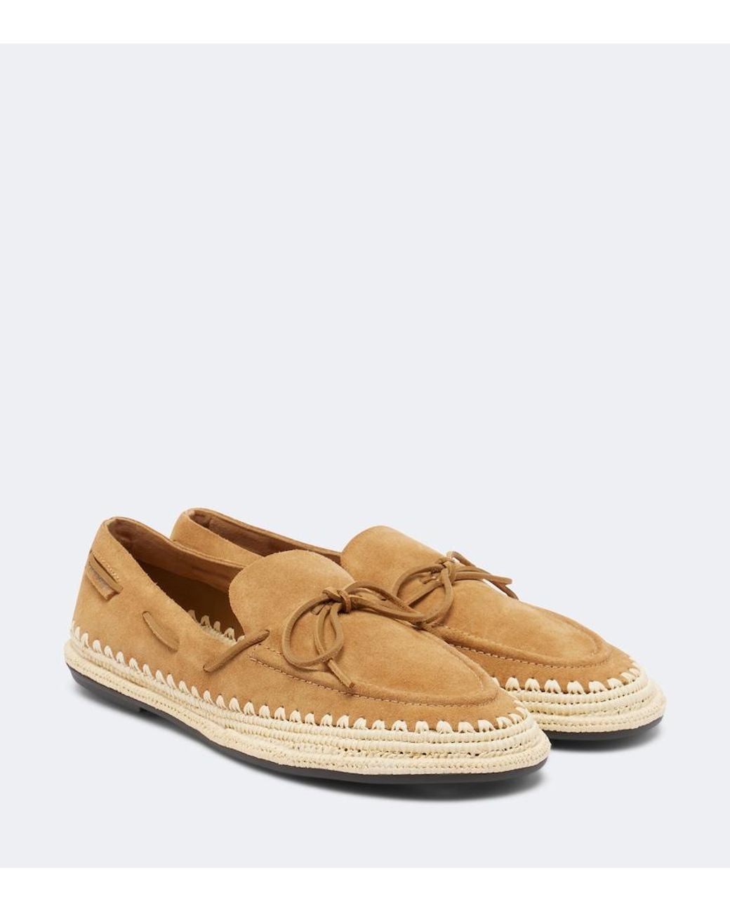 Tory Burch Natural The Raffia Boaty Suede Espadrilles