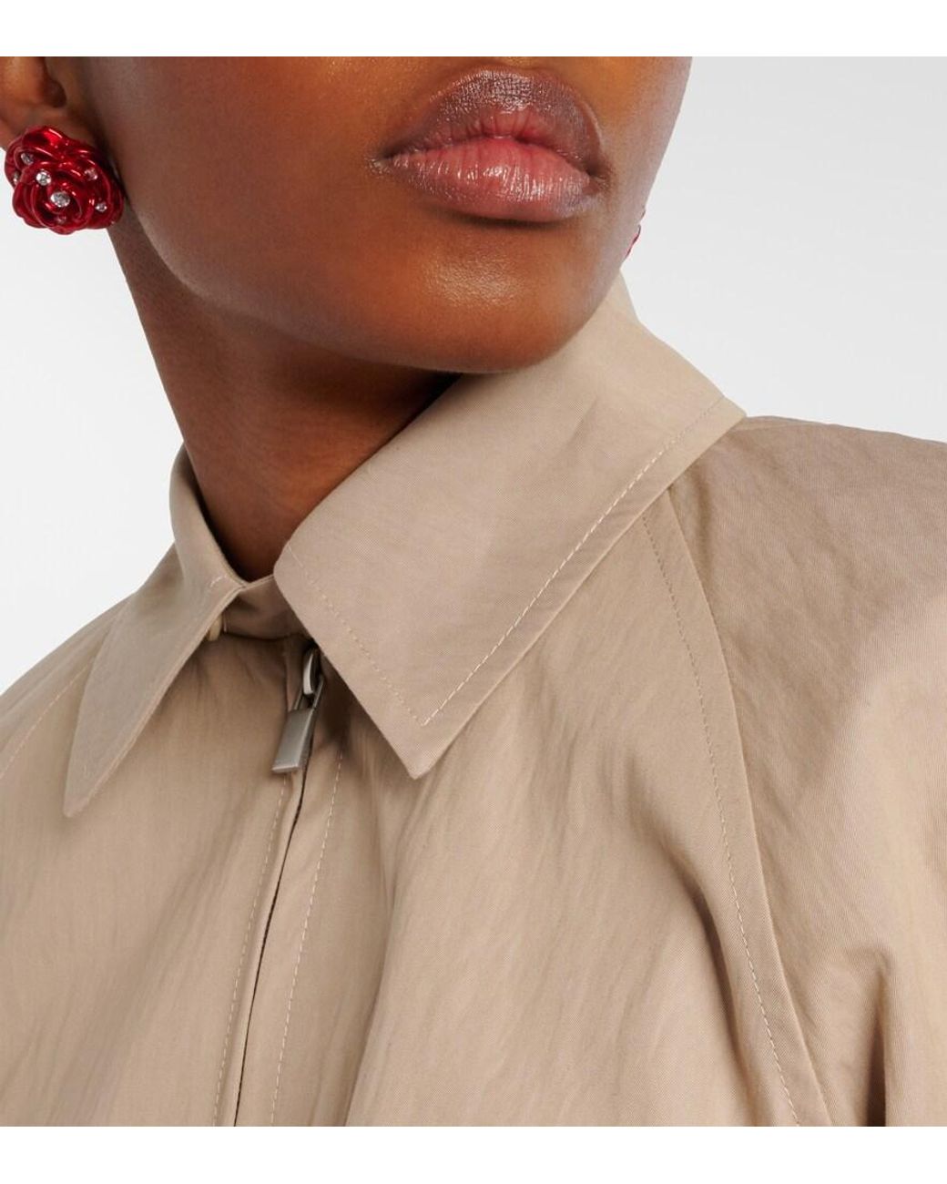 Magda Butrym Natural Cotton-Blend Blouson Jacket