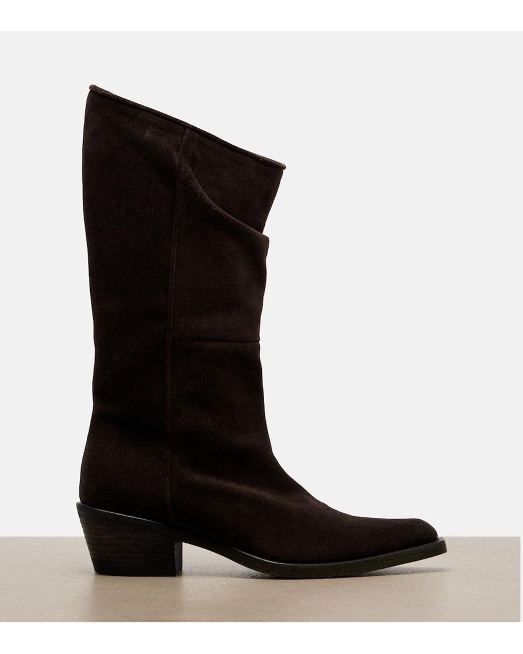 Khaite Black Clive Suede Knee-High Boots