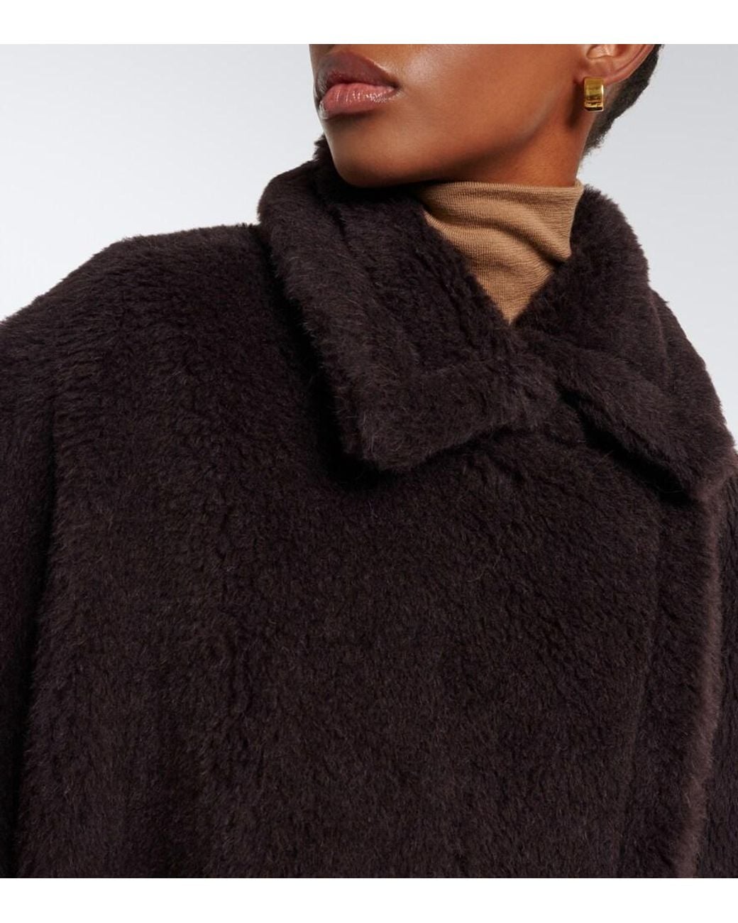 Max Mara Black Alpaca, Wool, And Silk Cape