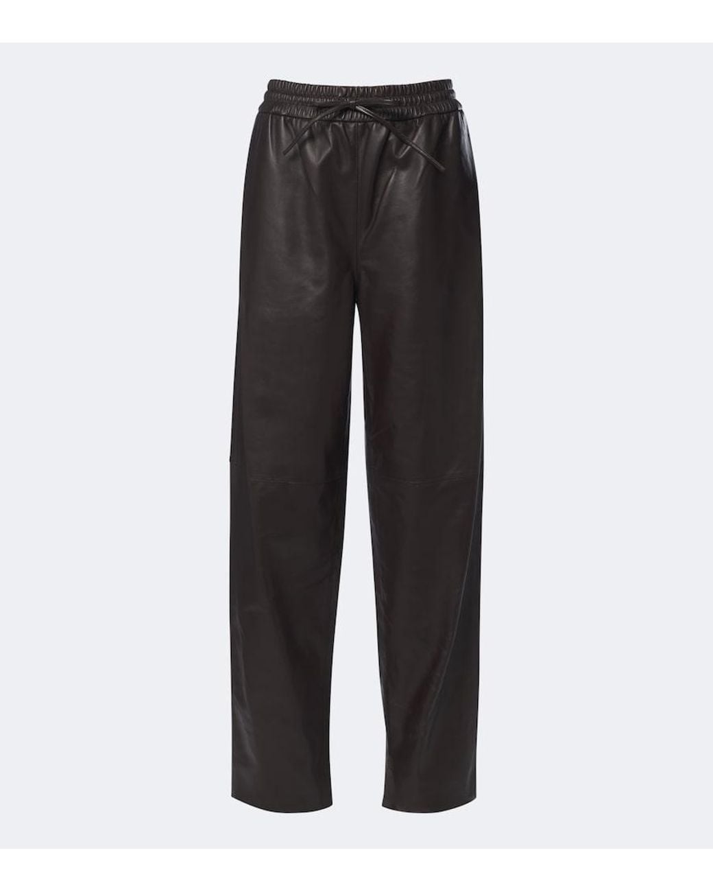 Joseph Black Nat Leather Barrel-Leg Pants