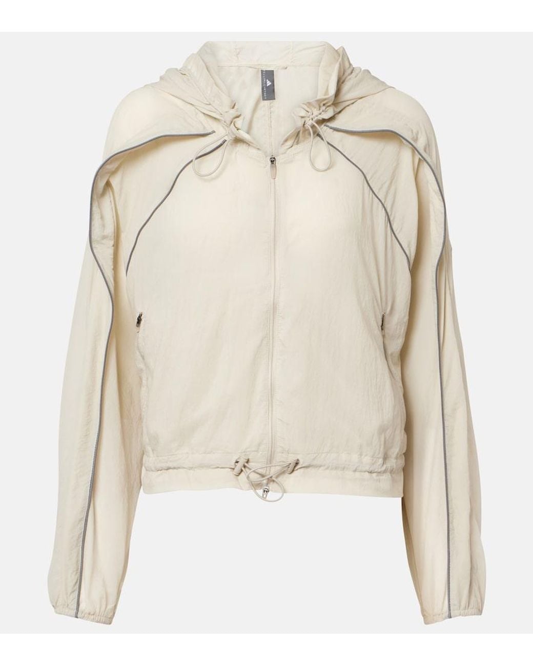 Adidas By Stella McCartney Natural Gathered Hooded Track Jacket