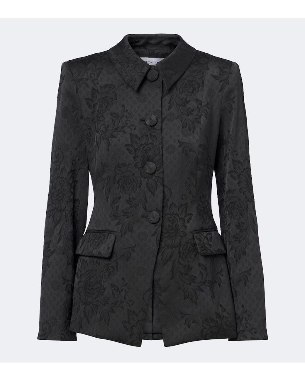 Veronica Beard Black Bodie Floral Jacquard Jacket