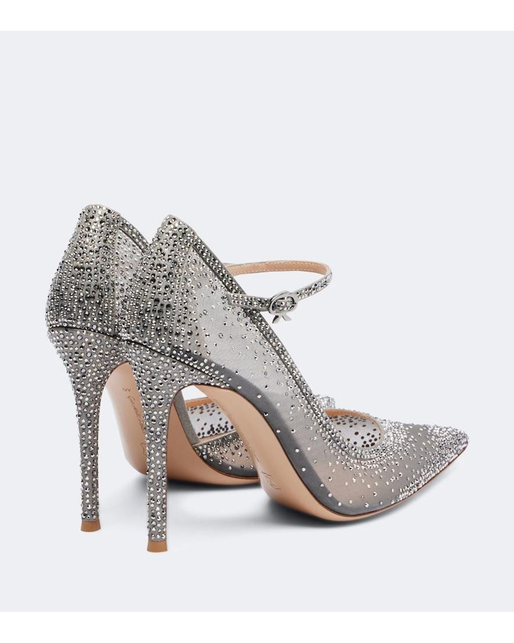 Gianvito Rossi White Rania 105 Embellished Suede Mary Jane Pumps