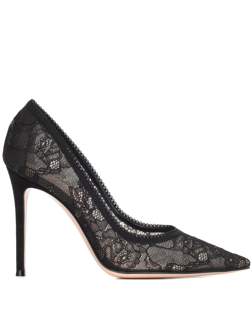 Black lace pump sale