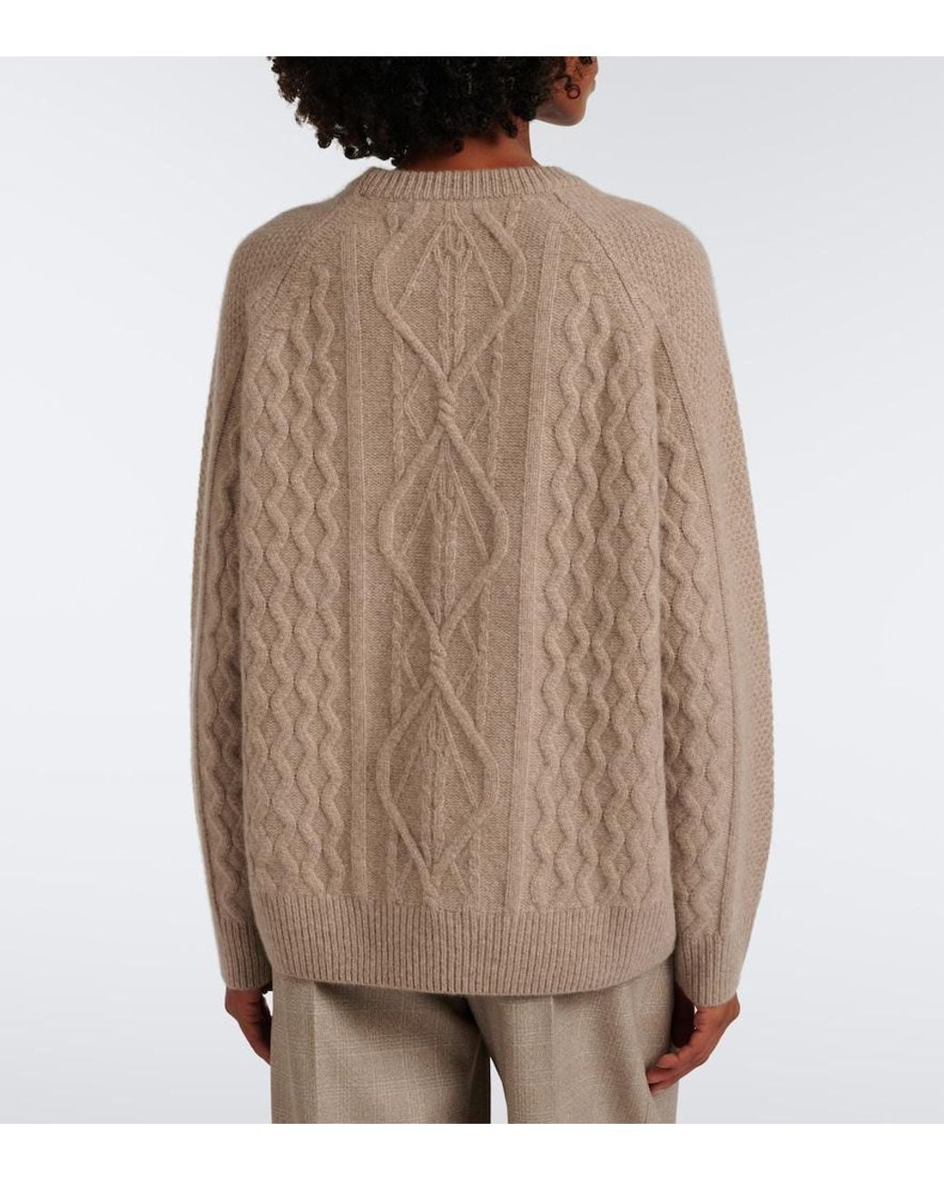 arch4 Brown Delilah Cable-Knit Cashmere Sweater