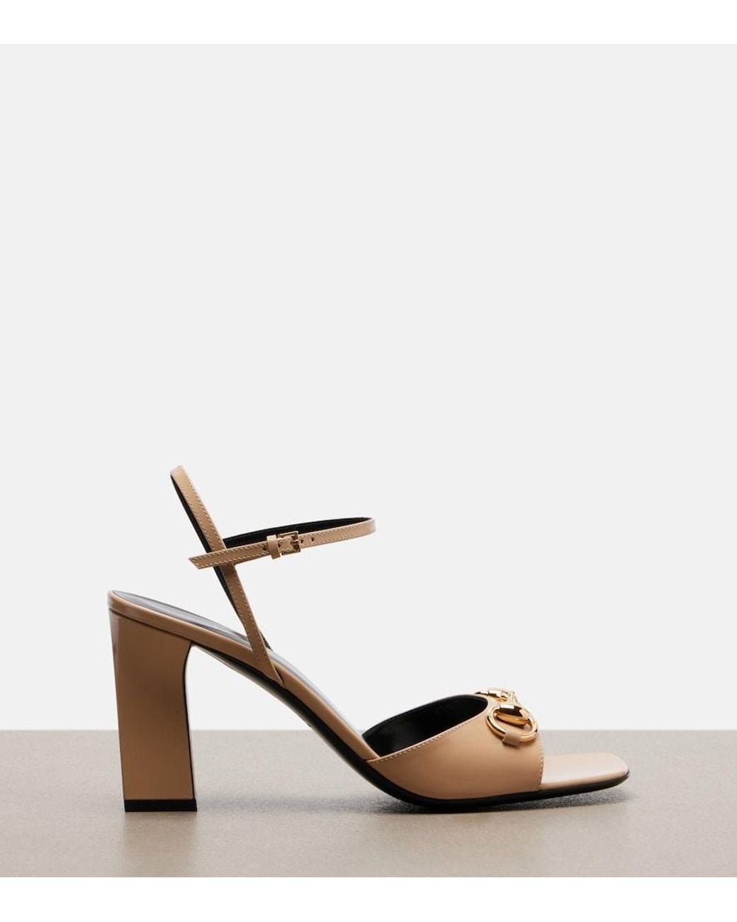 Gucci Metallic Signora Horsebit Leather Slingback Sandals