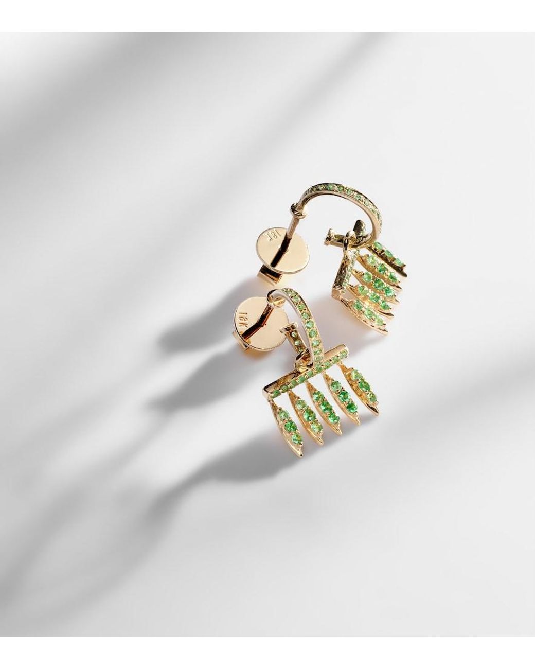 Ileana Makri Metallic 18kt Gold Earrings With Tsavorites