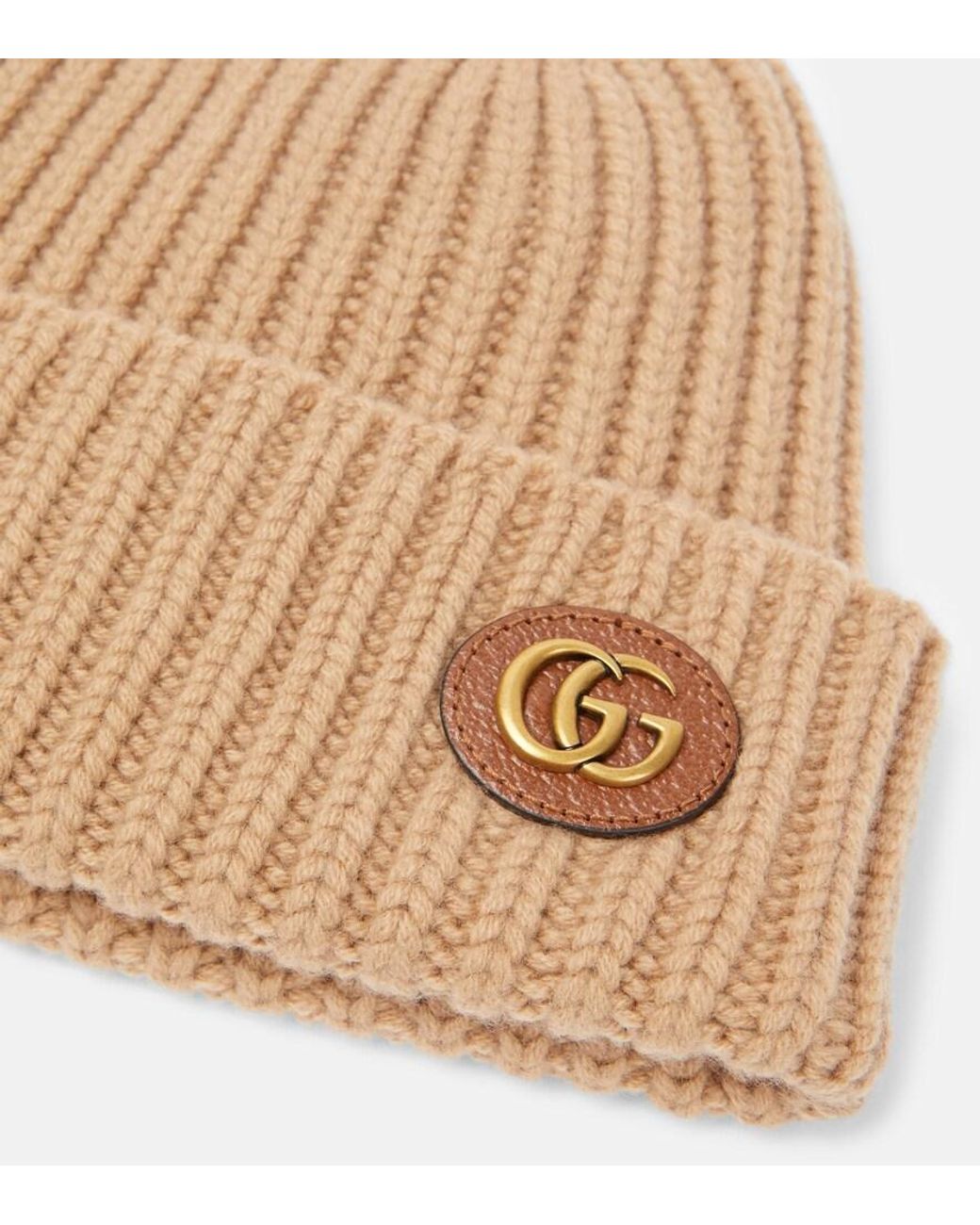 Gucci Natural Wool Cashmere Hat With Double G