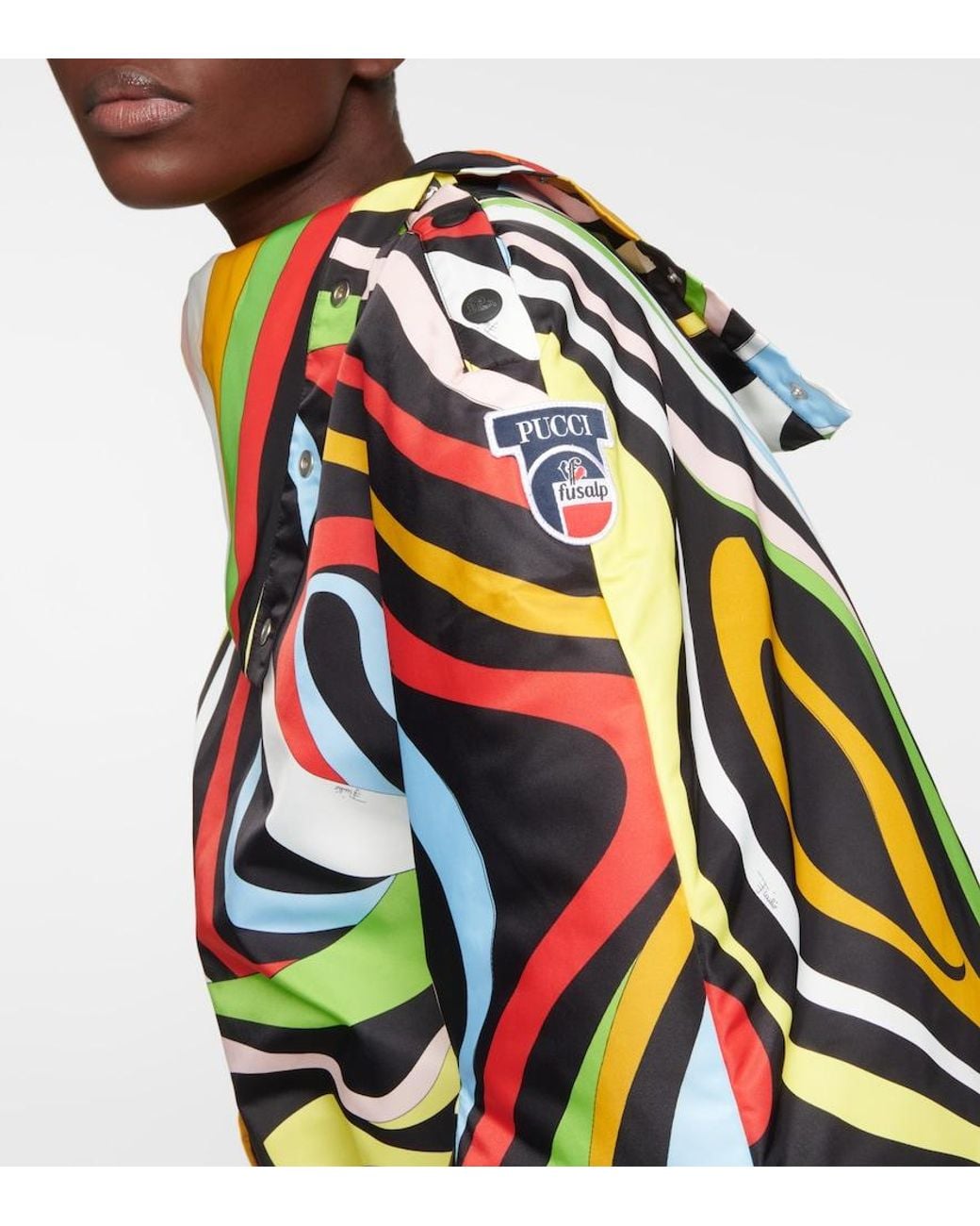 Emilio Pucci Green X Fusalp Marmo Poncho