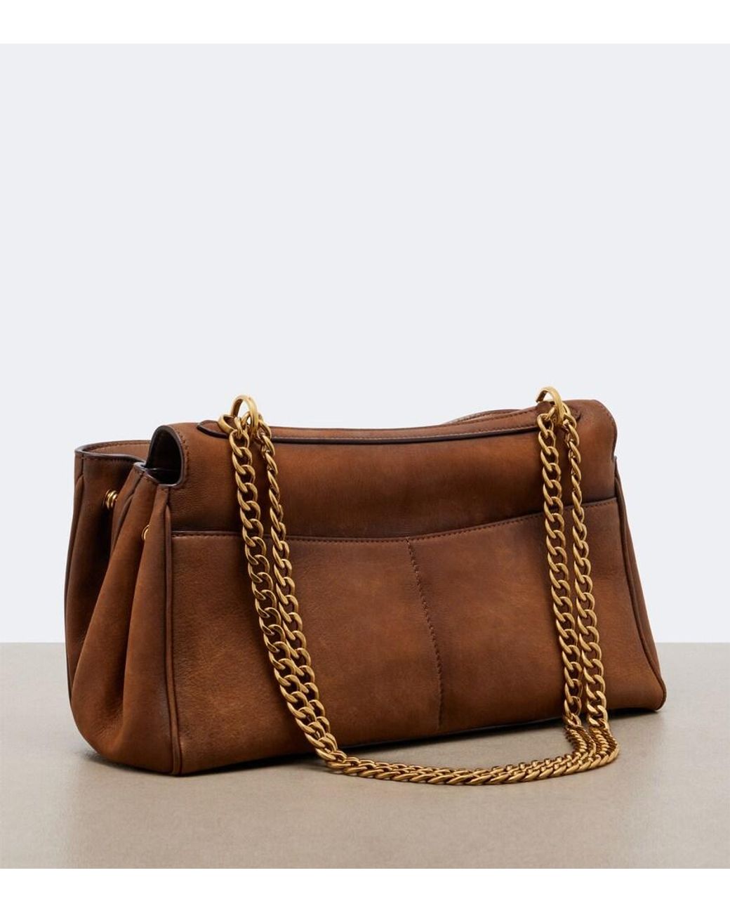 Balenciaga Brown Rodeo East West Leather Shoulder Bag