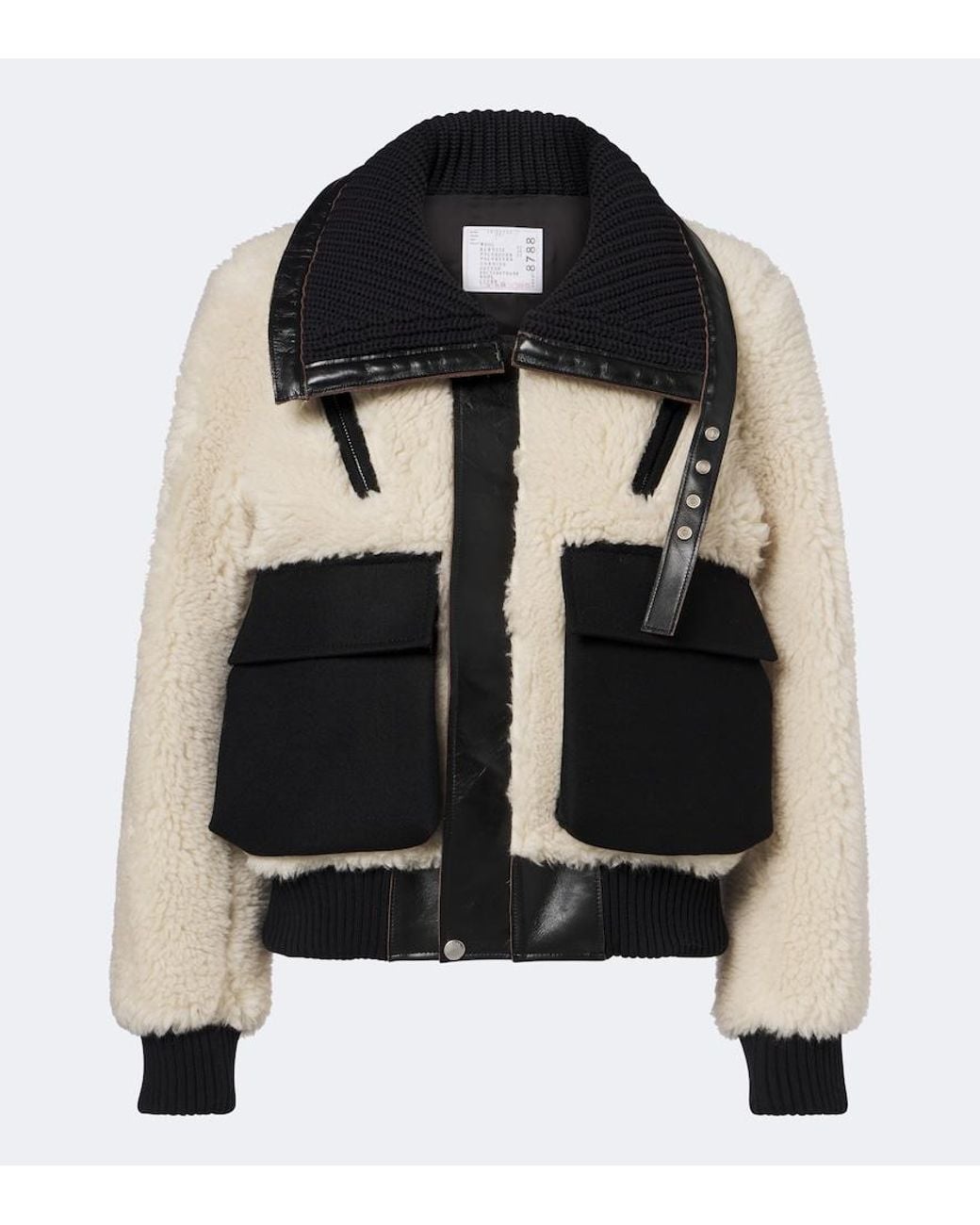 Sacai Black Paneled Wool-Blend Blouson Jacket